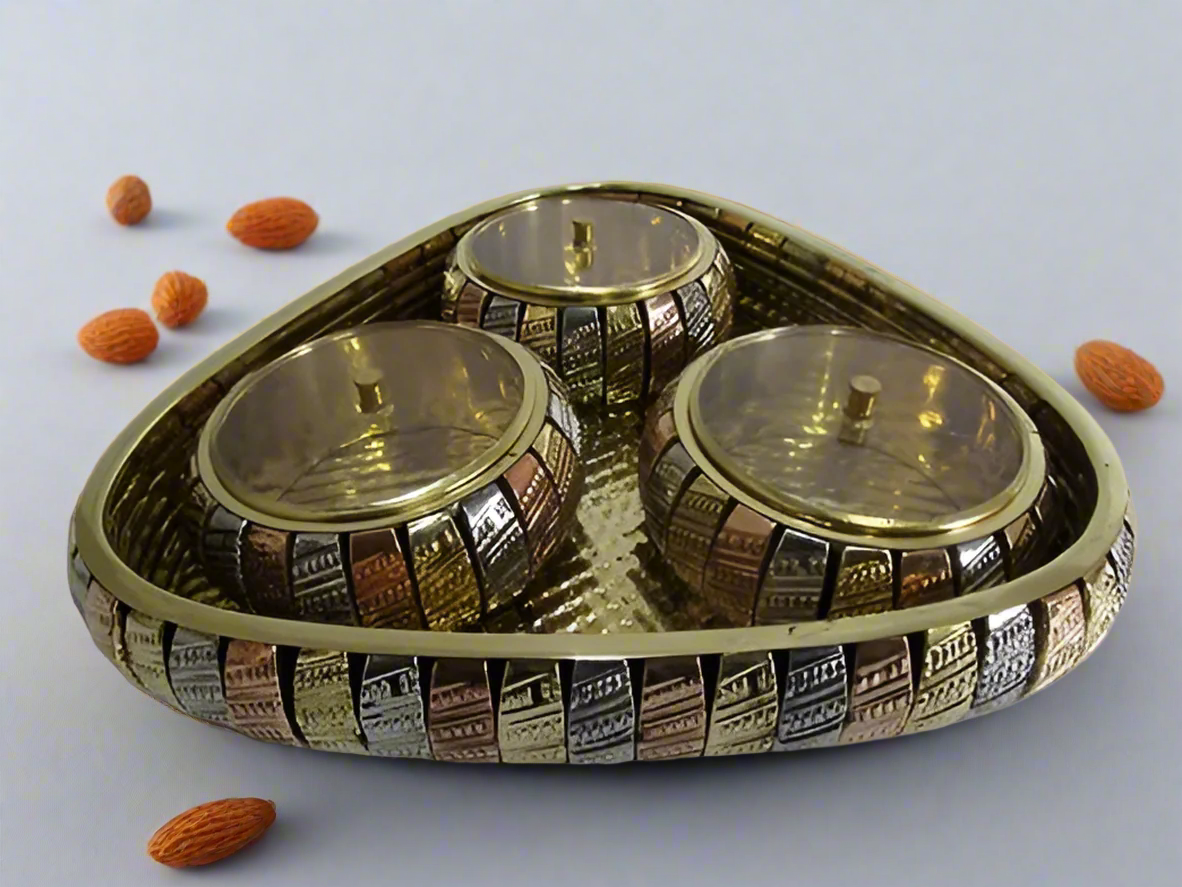 Multipurpose Brass Supari Set Decorative Box Container Set of 4
