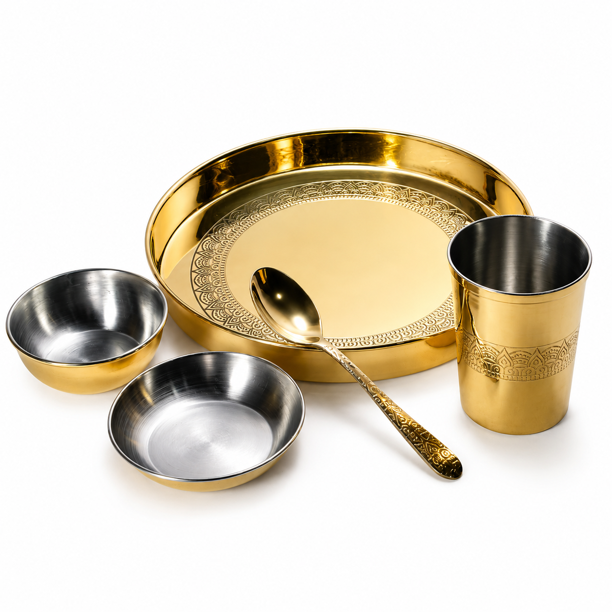 Handcrafted Pure Brass Bhojan Thali| Traditional Indian Dining