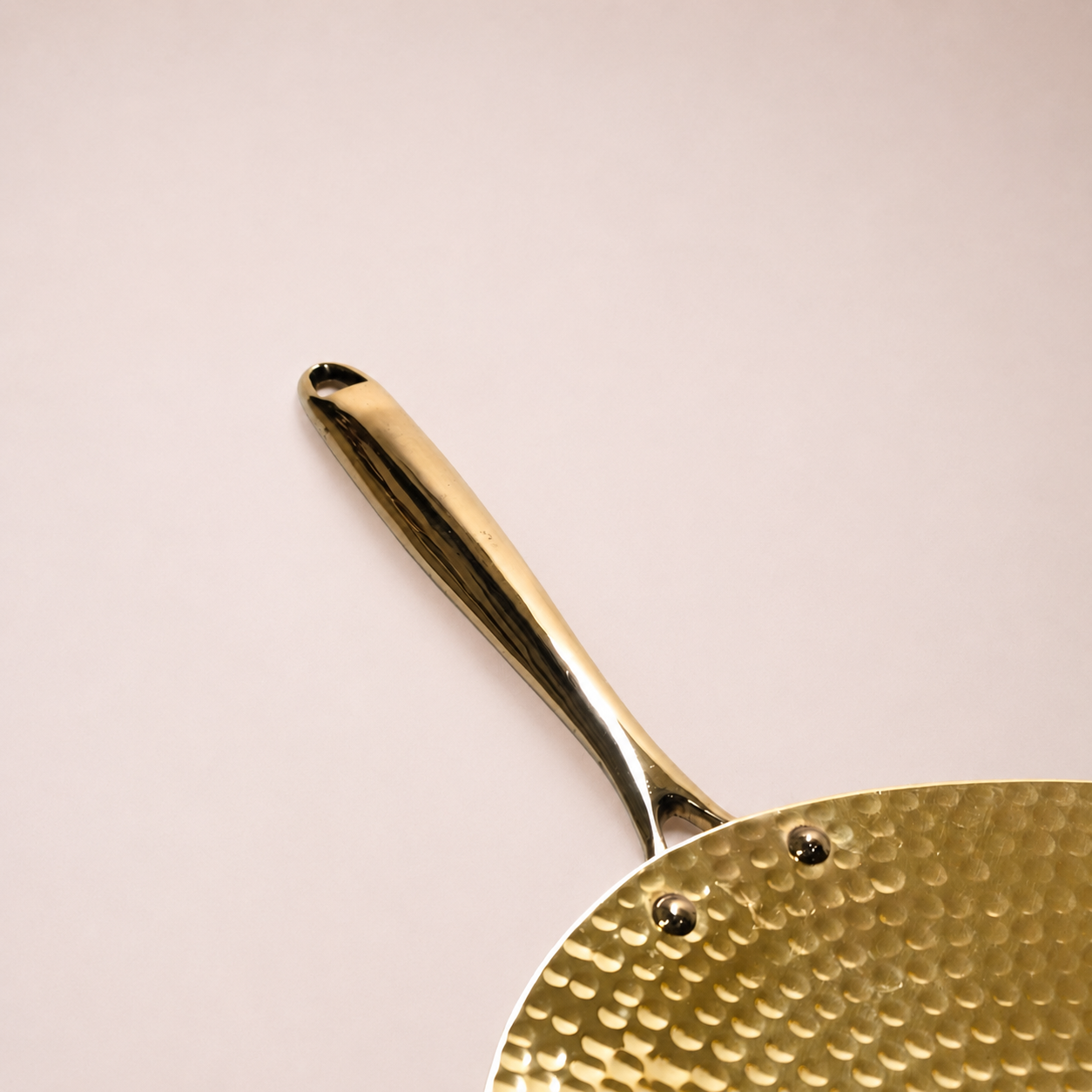 Handcrafted Hammered Brass Roti Tawa with Brass Handle | Flat Griddle for Chapati & Paratha