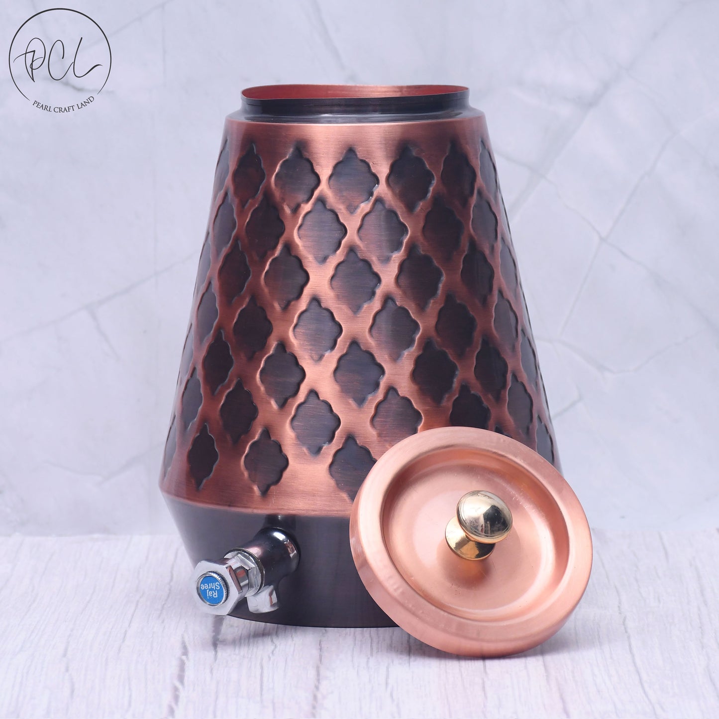 Pure Copper Conical Antique Kangura Designed Capacity 8000 ML