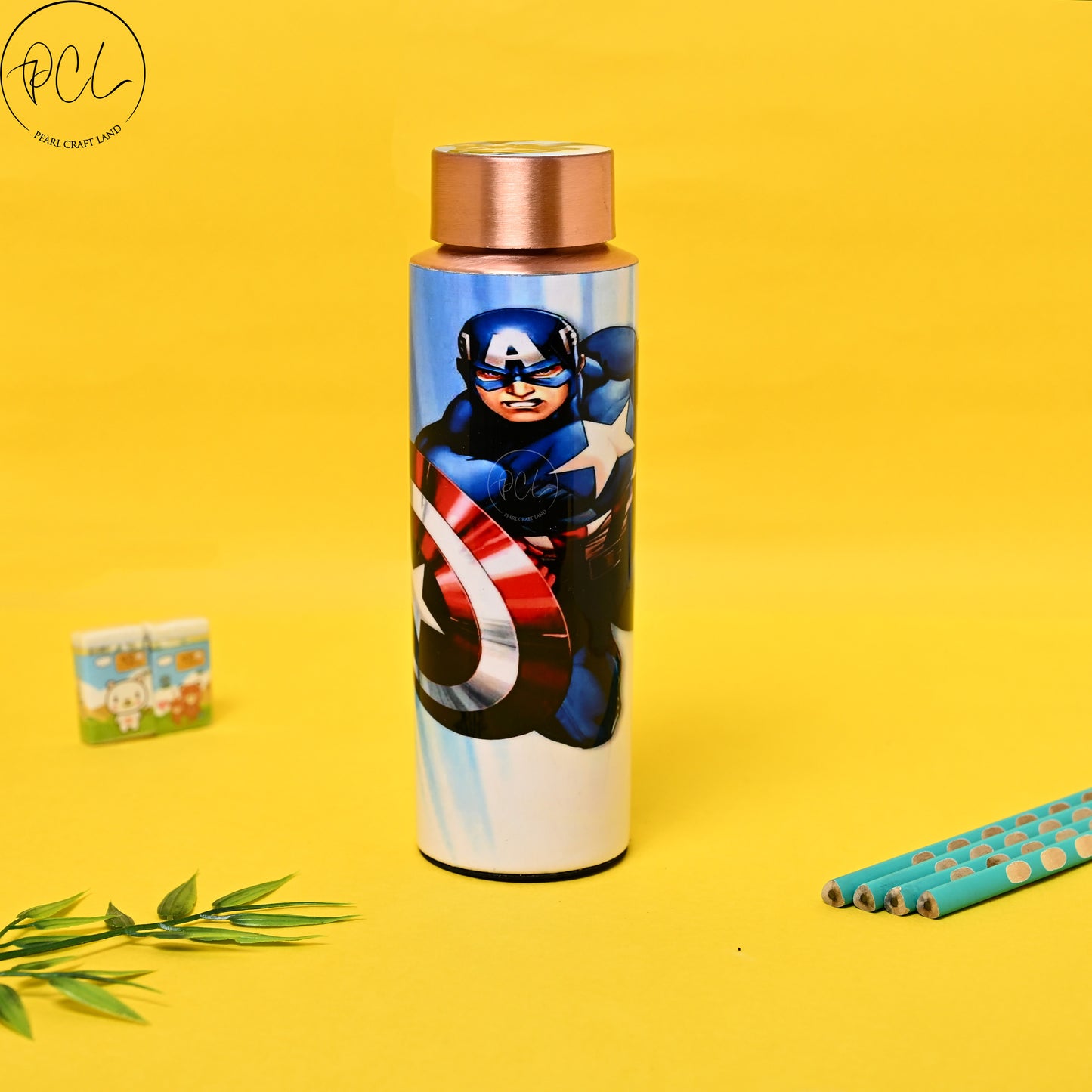 PCL Copper Kids Cartoon Captain America Bottle | 400 ML