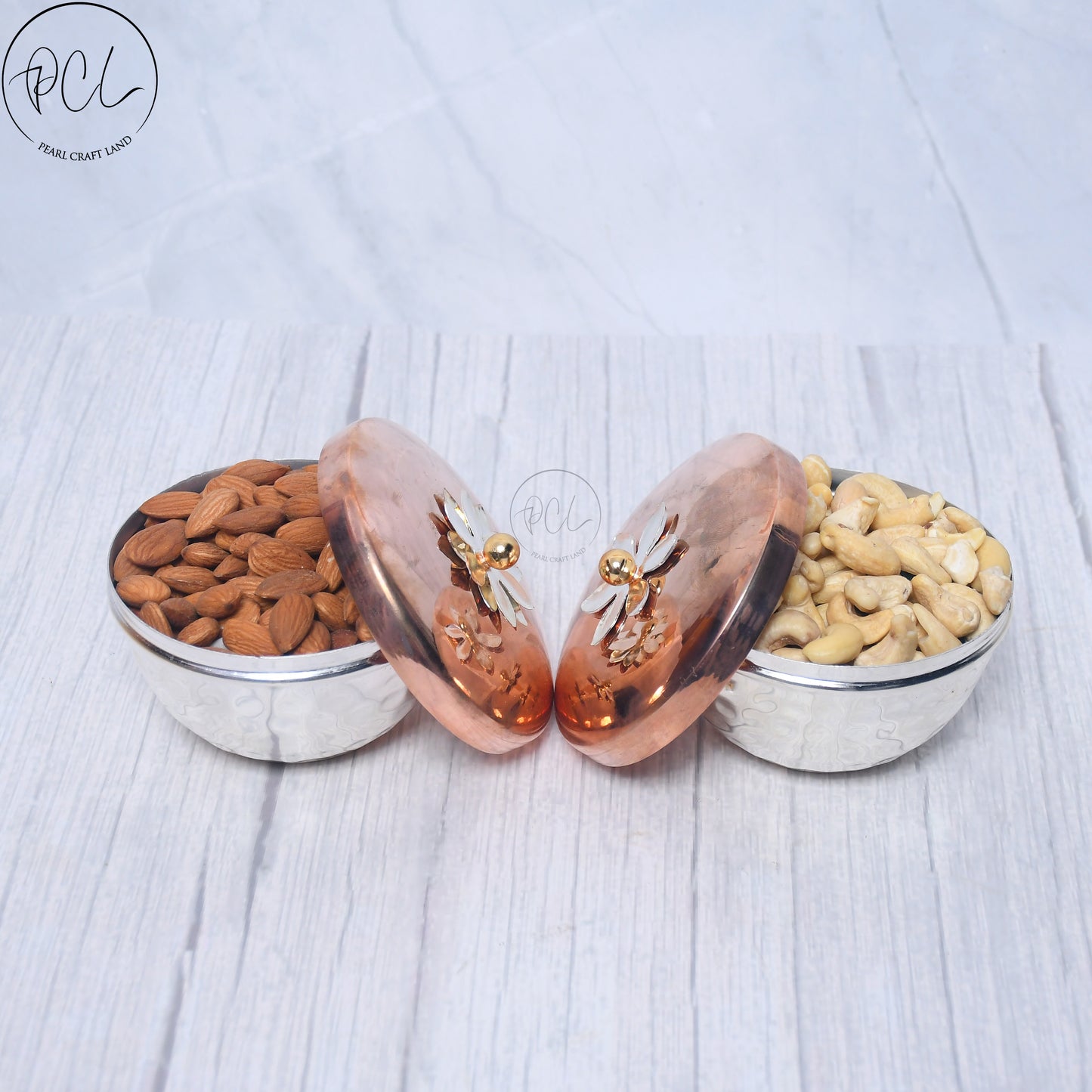 Exclusive Silver Hammered Dry Fruit Bowl with Gifting Box Set of 2