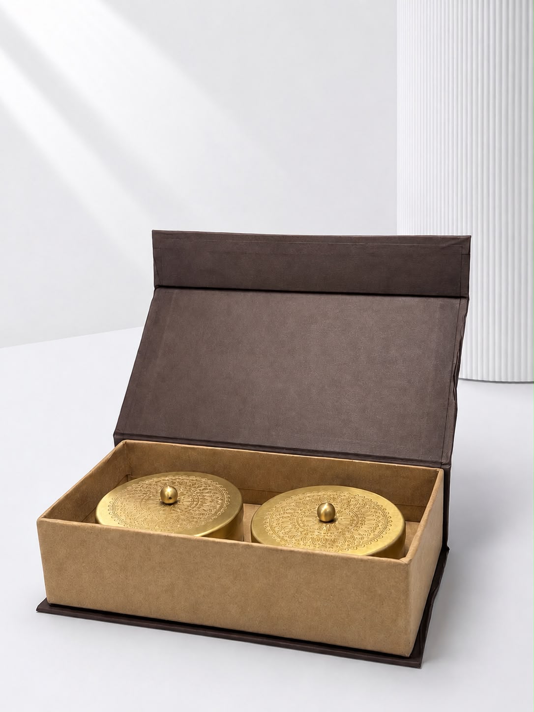 Handcrafted Brass Dry Fruits Box Set with Lid | Premium Box