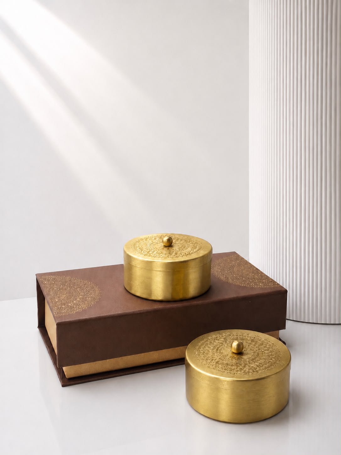 Handcrafted Brass Dry Fruits Box Set with Lid | Premium Box
