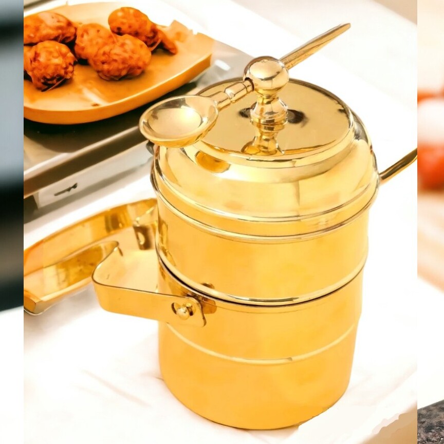 PCL Brass Tiffin Box With Kalai