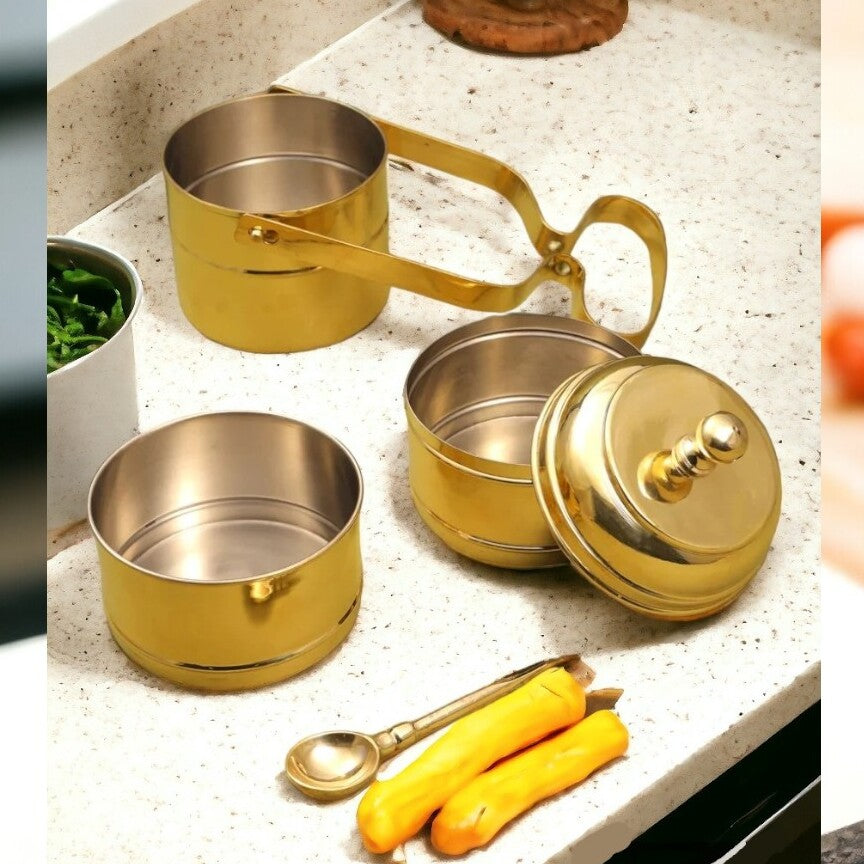 PCL Brass Tiffin Box With Kalai
