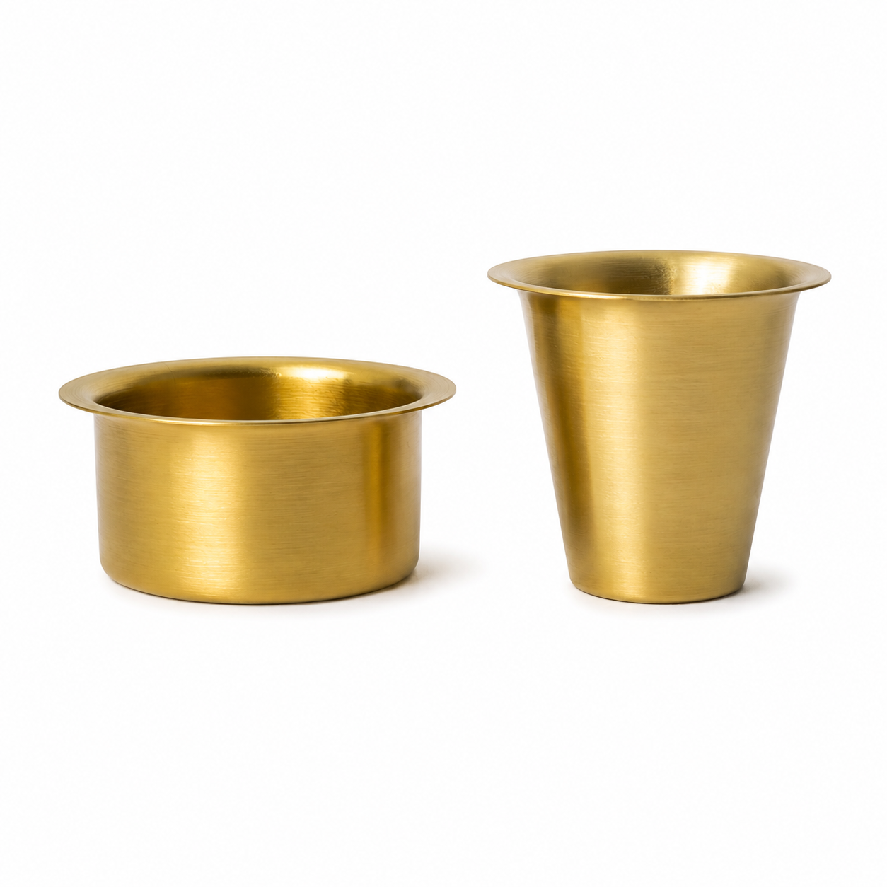 Handcrafted Brass Plain Dabra Set | Premium Plain Brass Tumbler & Bowl