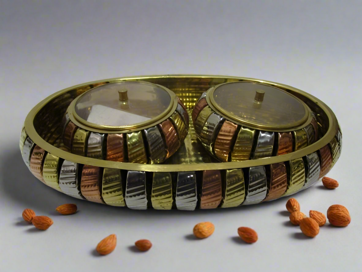 Multipurpose Brass Supari Set Decorative Box Container Set of 3