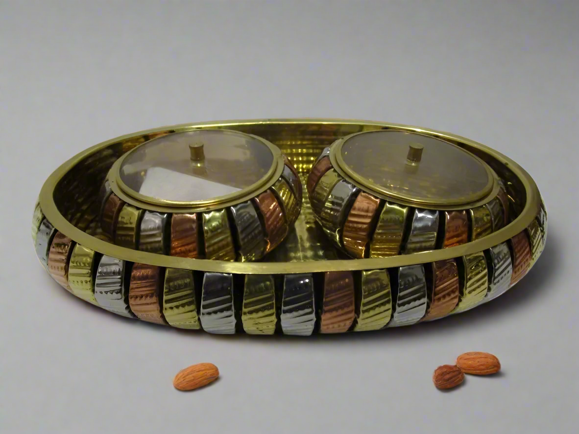 Multipurpose Brass Supari Set Decorative Box Container Set of 3