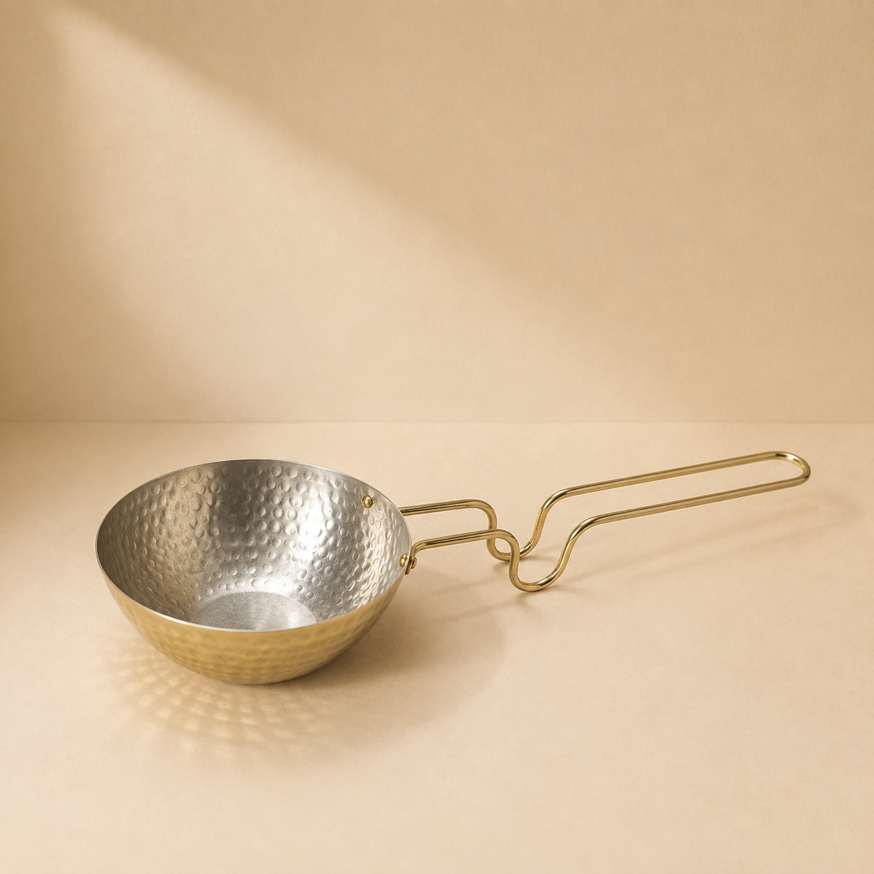 Handcrafted Premium Brass Hammered Tadka Pan