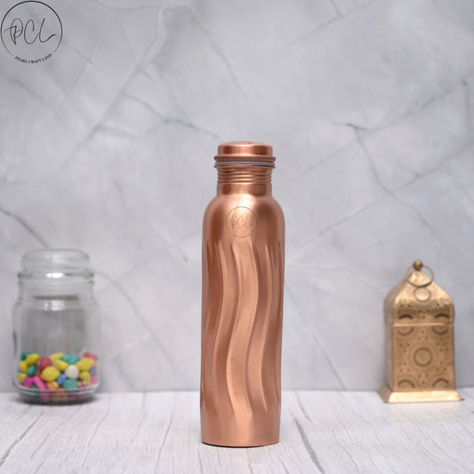Unique Wave Design 100% Pure Copper Water Bottle 950 ML