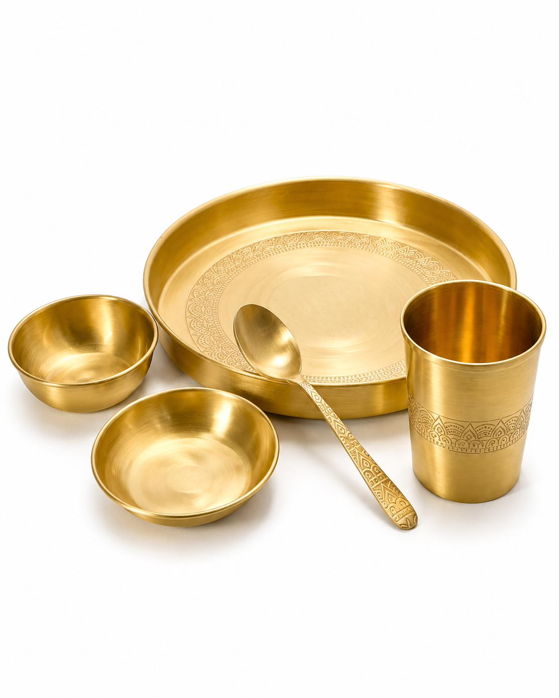Handcrafted Pure Brass Bhojan Thali| Traditional Indian Dining