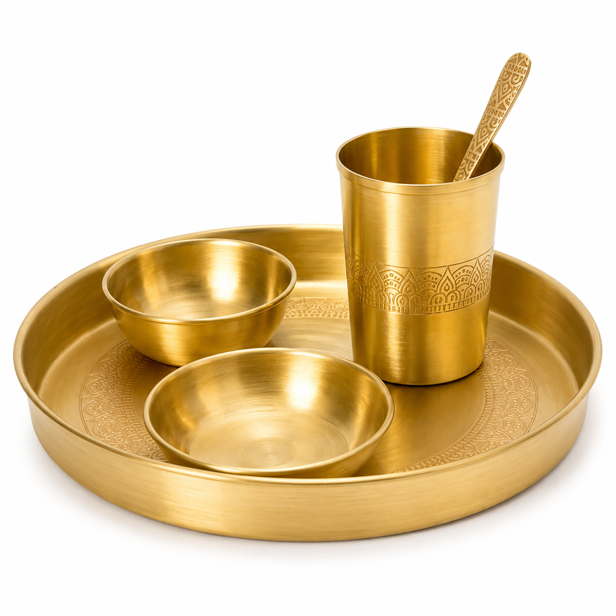 Handcrafted Pure Brass Bhojan Thali| Traditional Indian Dining