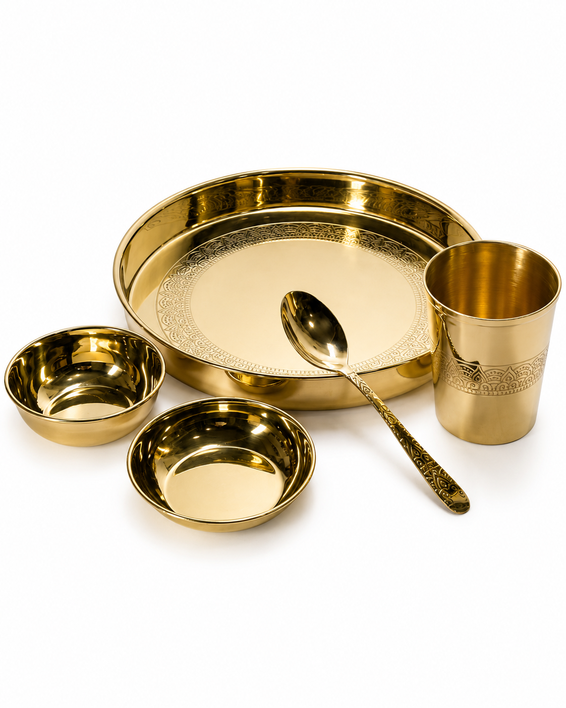 Handcrafted Pure Brass Bhojan Thali| Traditional Indian Dining