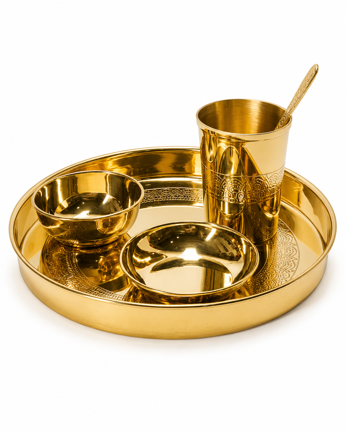 Handcrafted Pure Brass Bhojan Thali| Traditional Indian Dining