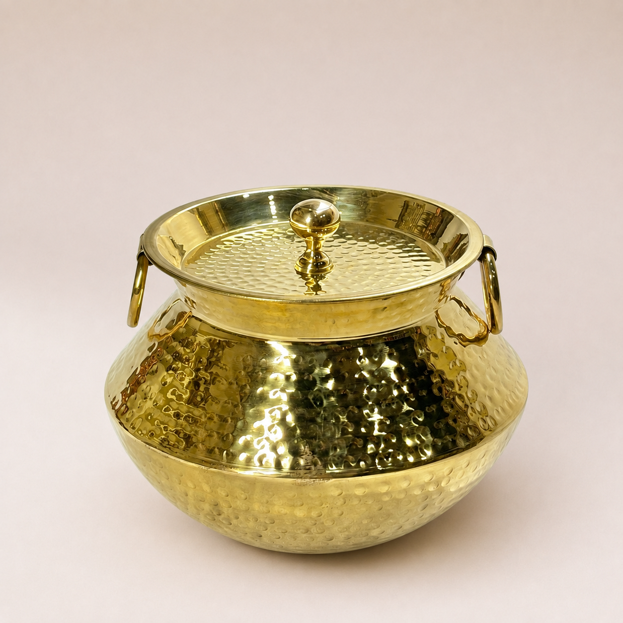 Premium Hammered Brass Patili Handi with Lid