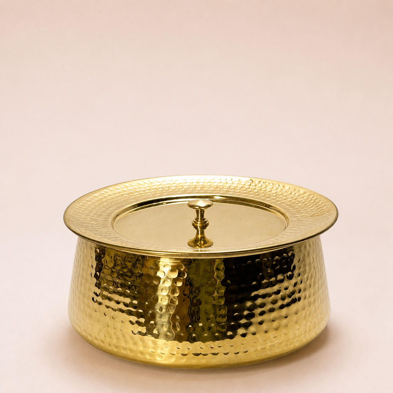 Premium Hammered Brass Biryani Handi with Lid