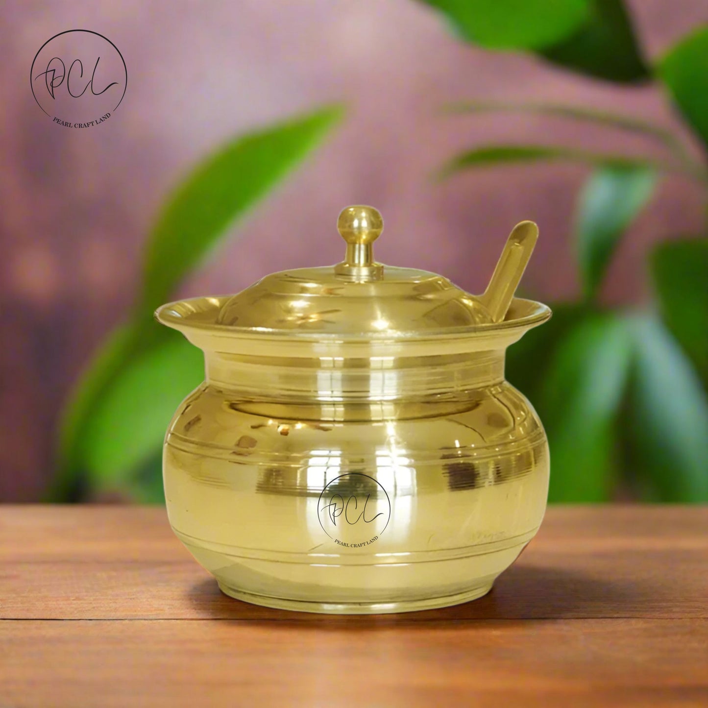 PCL Brass Ghee Pot 100% made up of pure brass with a classic look.