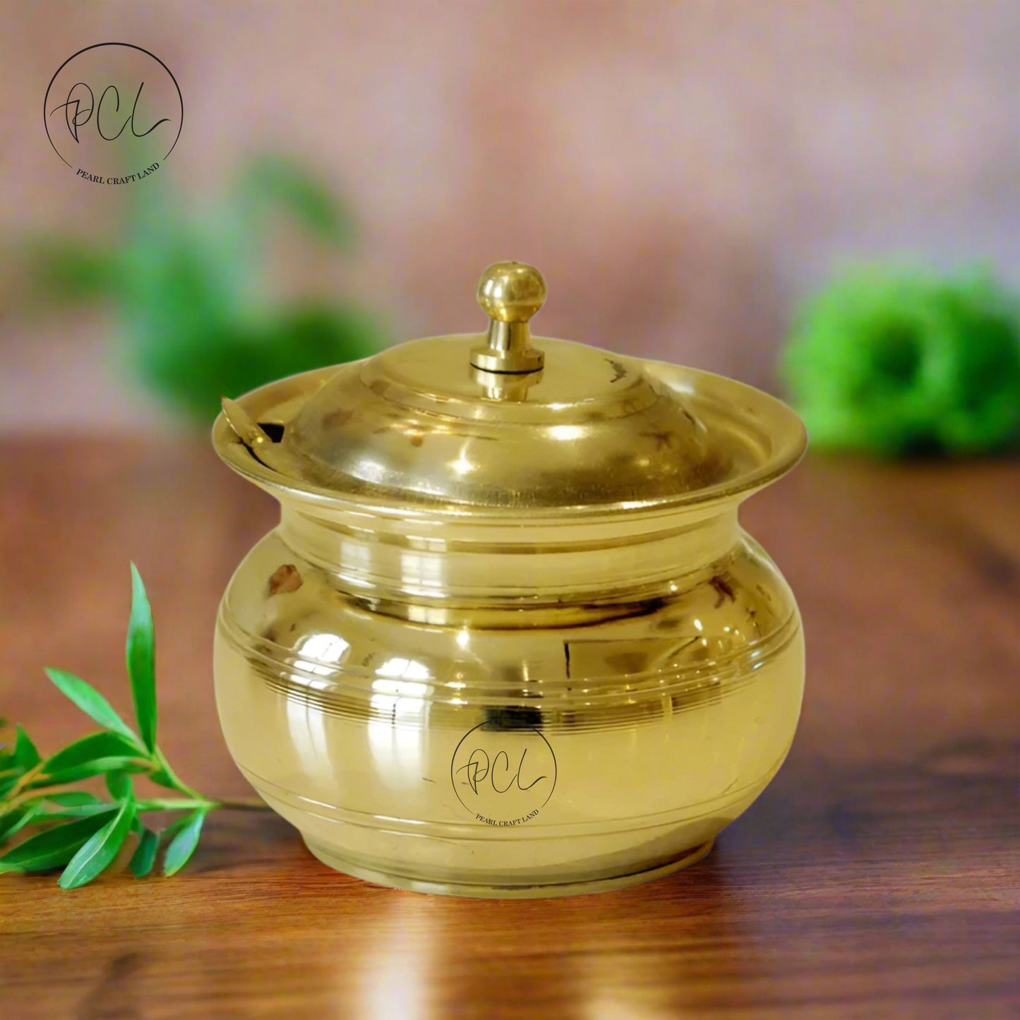 PCL Brass Ghee Pot 100% made up of pure brass with a classic look.