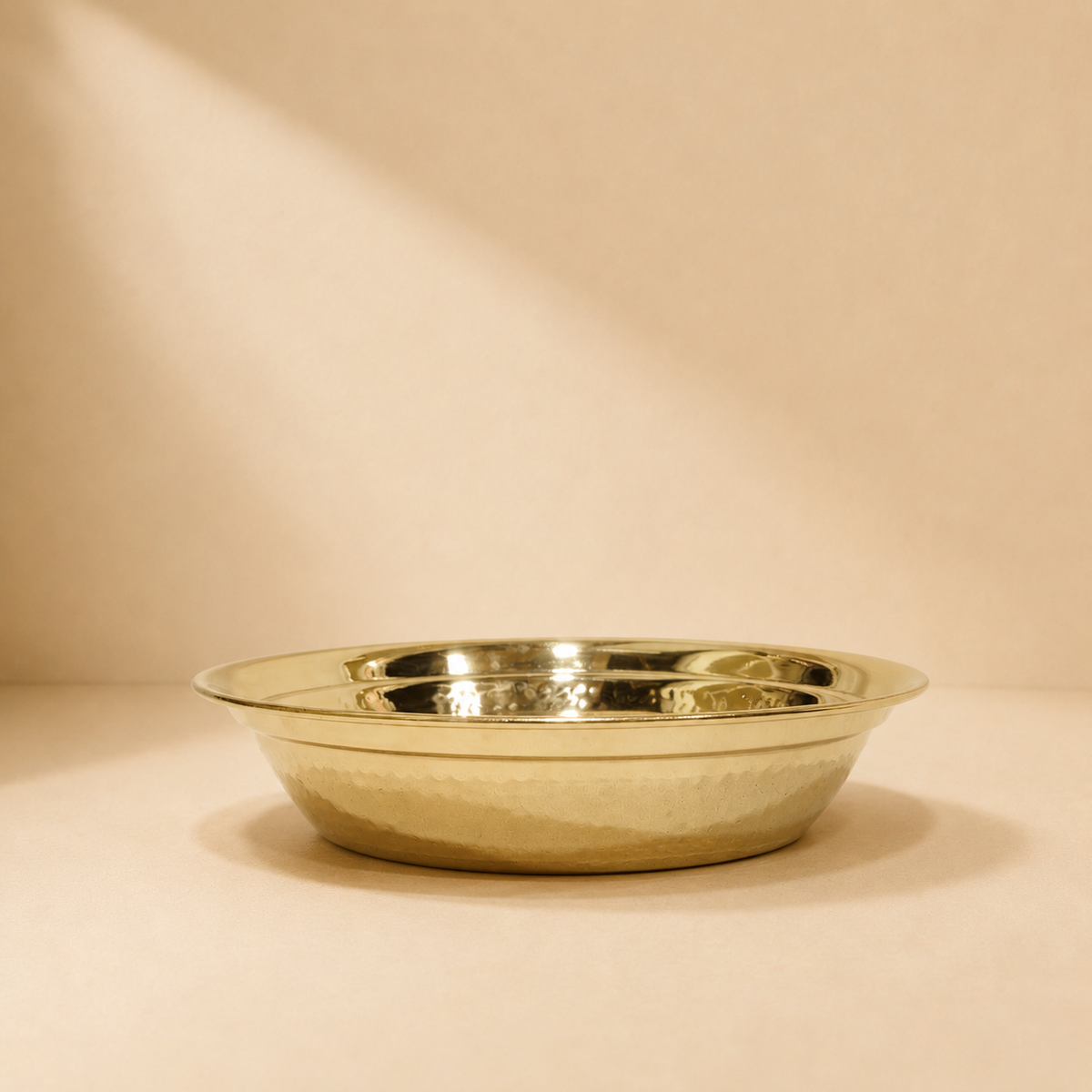Handcrafted Hammered Brass Parat Set | Traditional Brass Plate