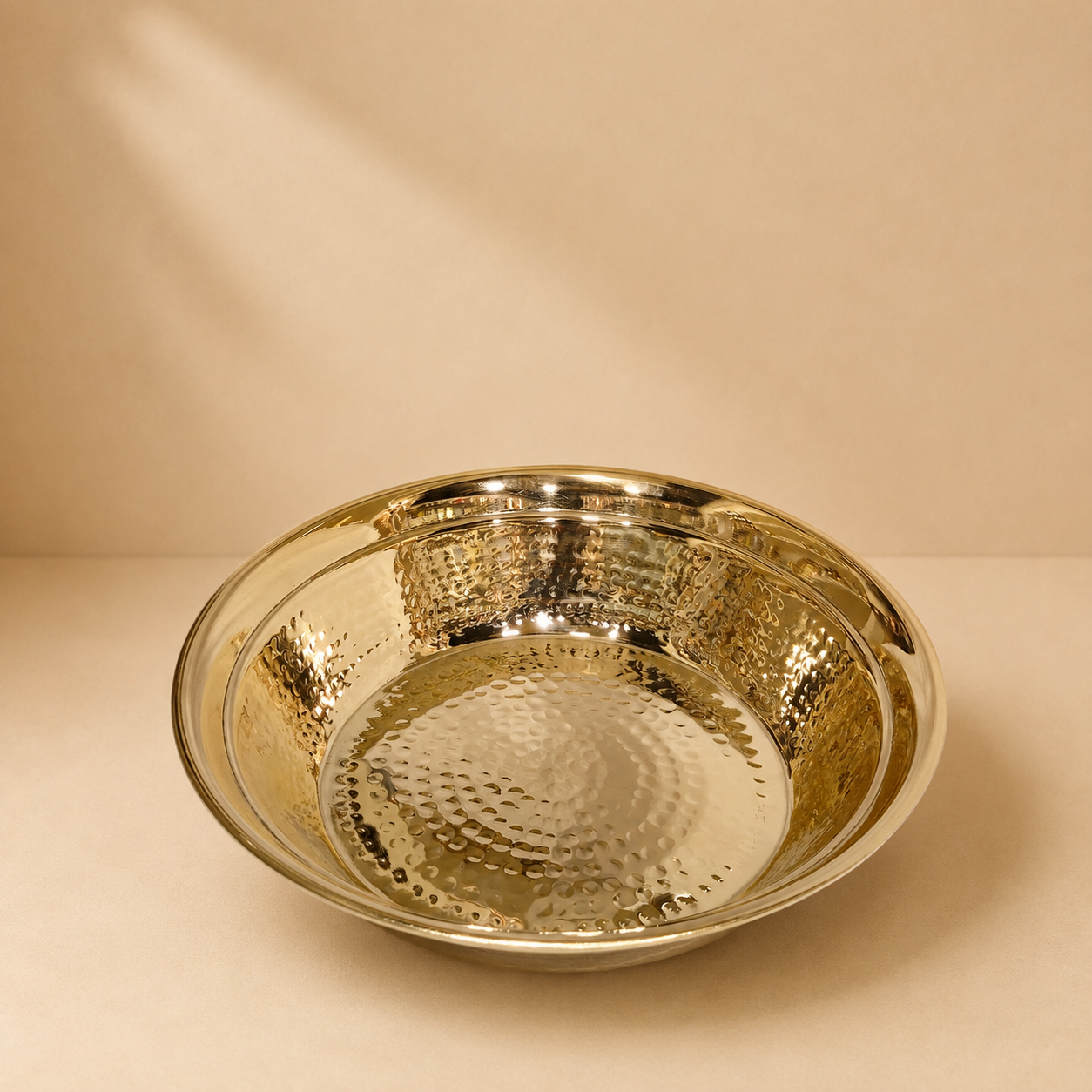 Handcrafted Hammered Brass Parat Set | Traditional Brass Plate