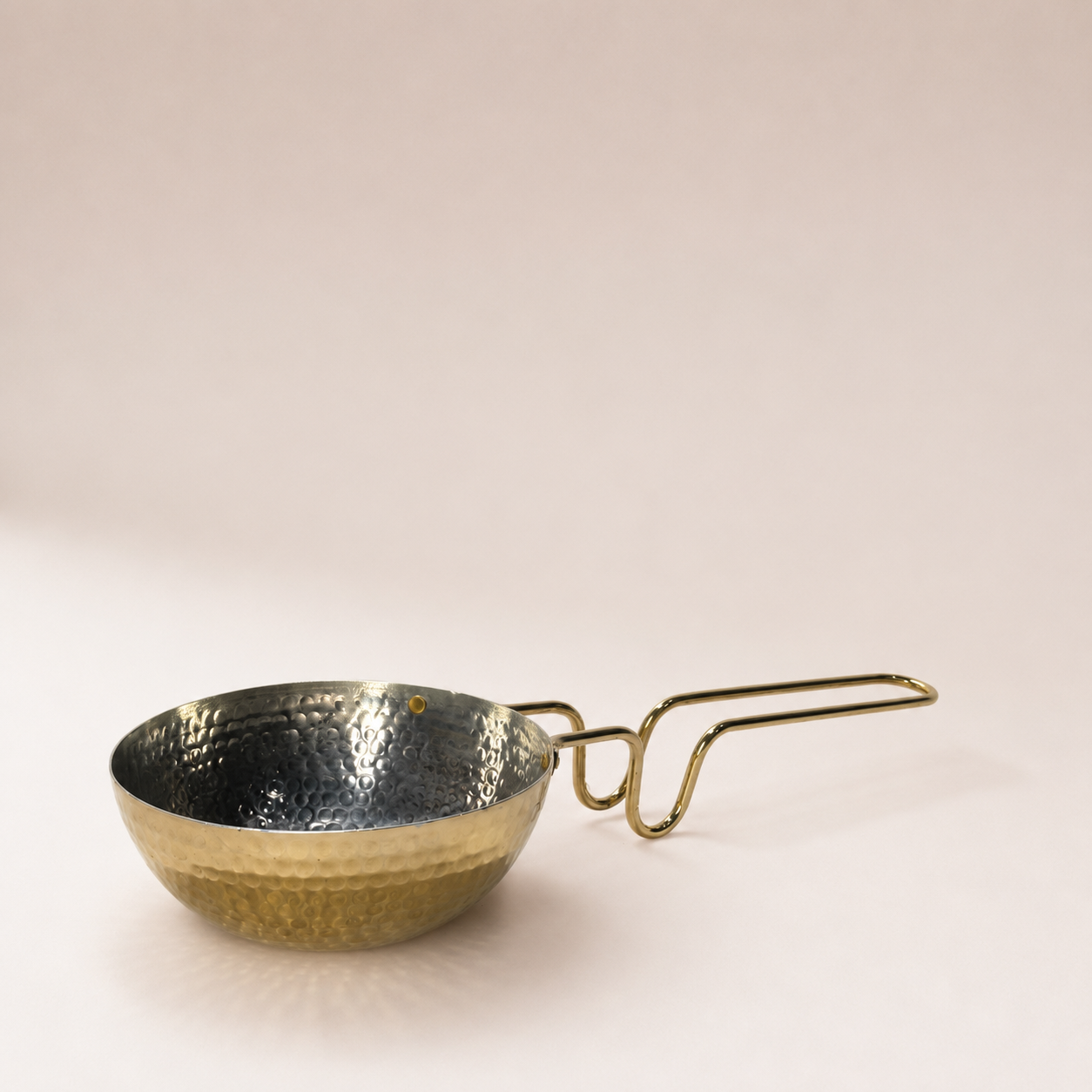 Heavy Brass Hammered Tadka Pan for kitchen