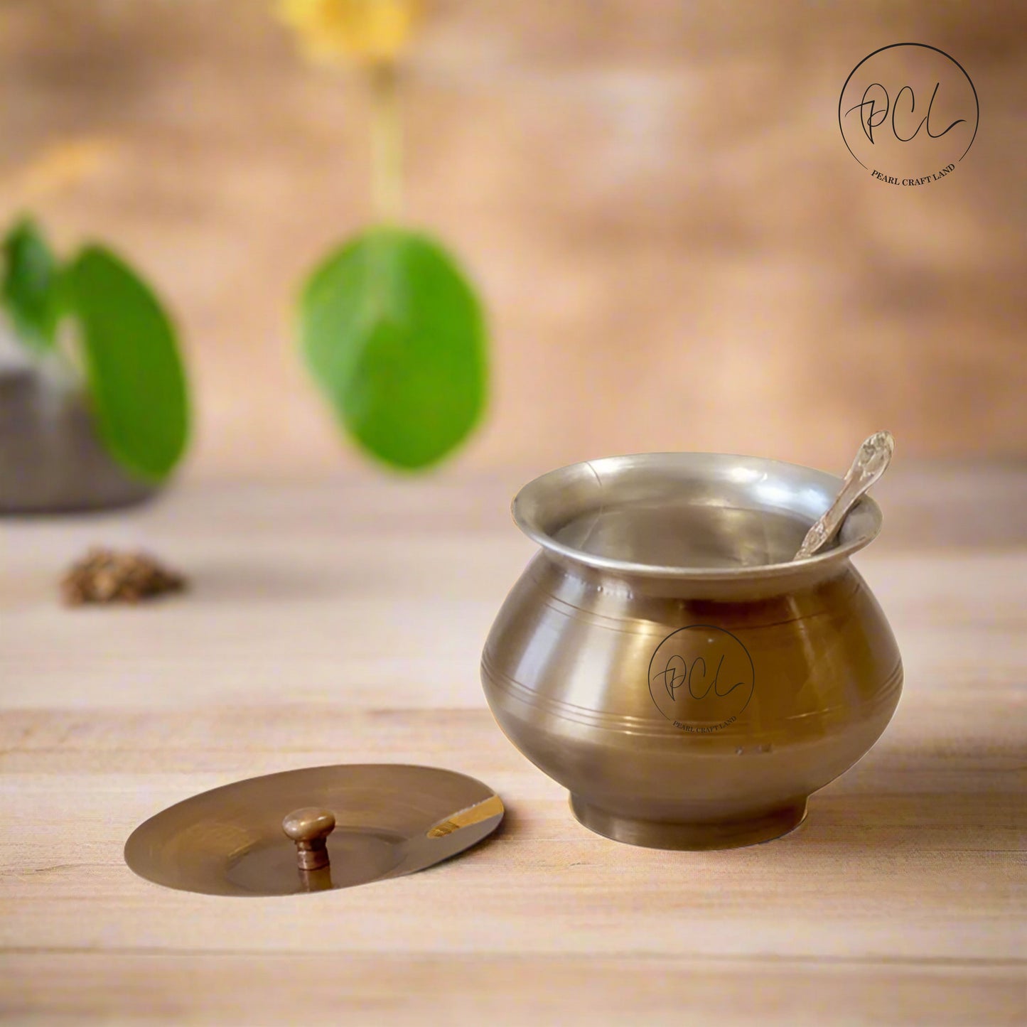 PCL Brass Antique Ghee Pot with Tin Coating 100%  pure brass with a classic look.