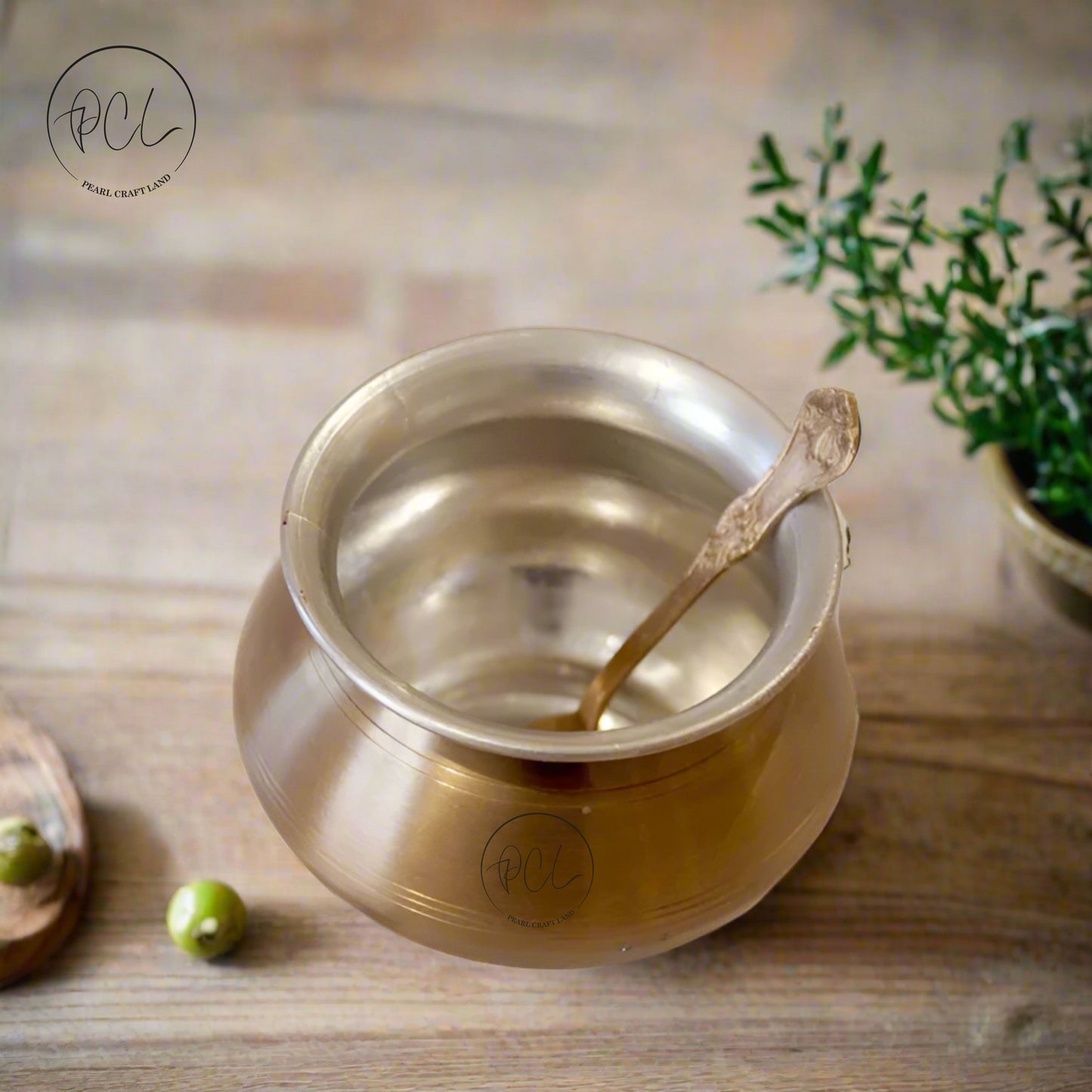 PCL Brass Antique Ghee Pot with Tin Coating 100%  pure brass with a classic look.