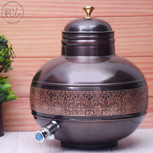 Pure Copper Antique Engraved Ghada/Pot Water Dispenser Capacity 8000ML