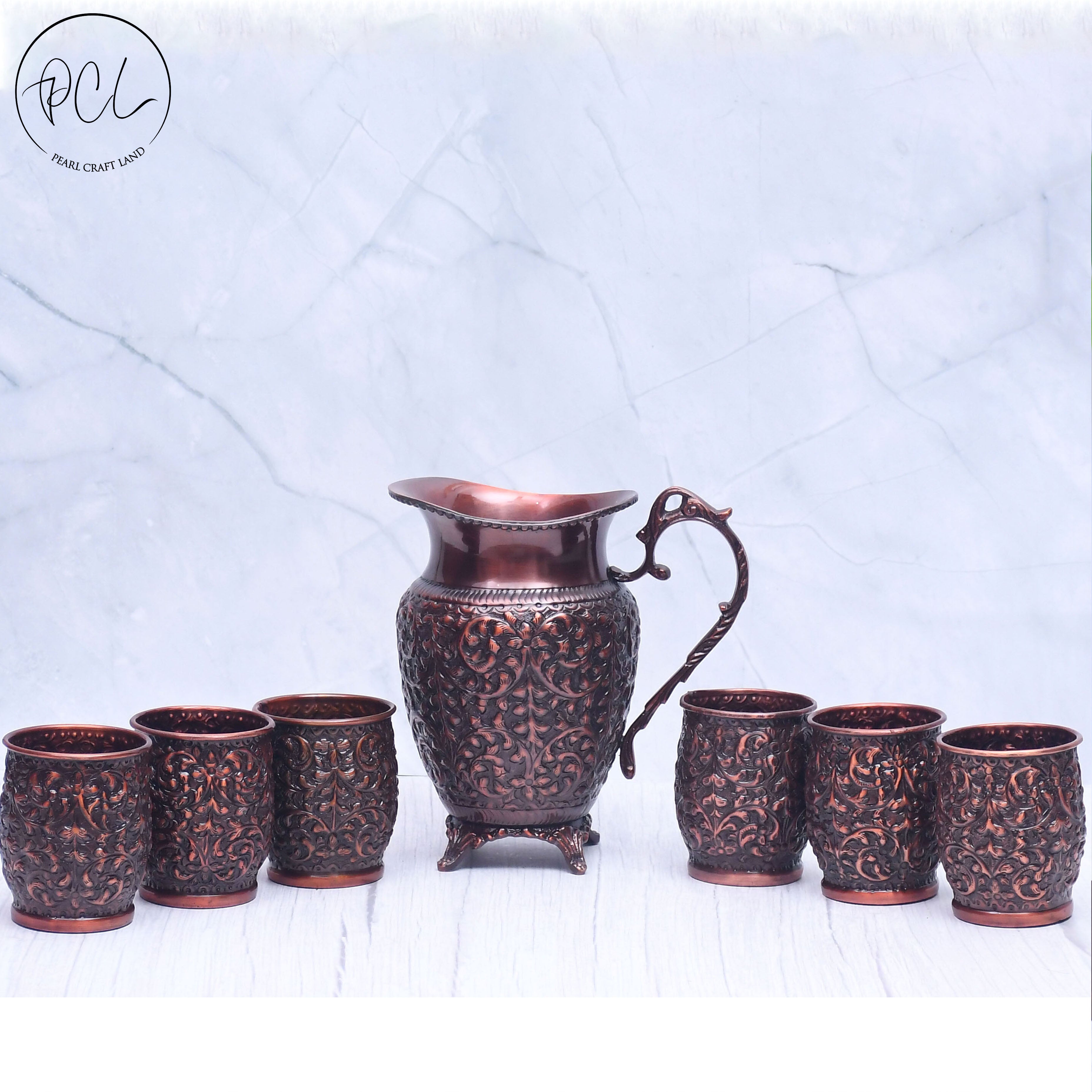 Exclusive Pure Copper Embroidery Lemon Set with Antique Finish 1