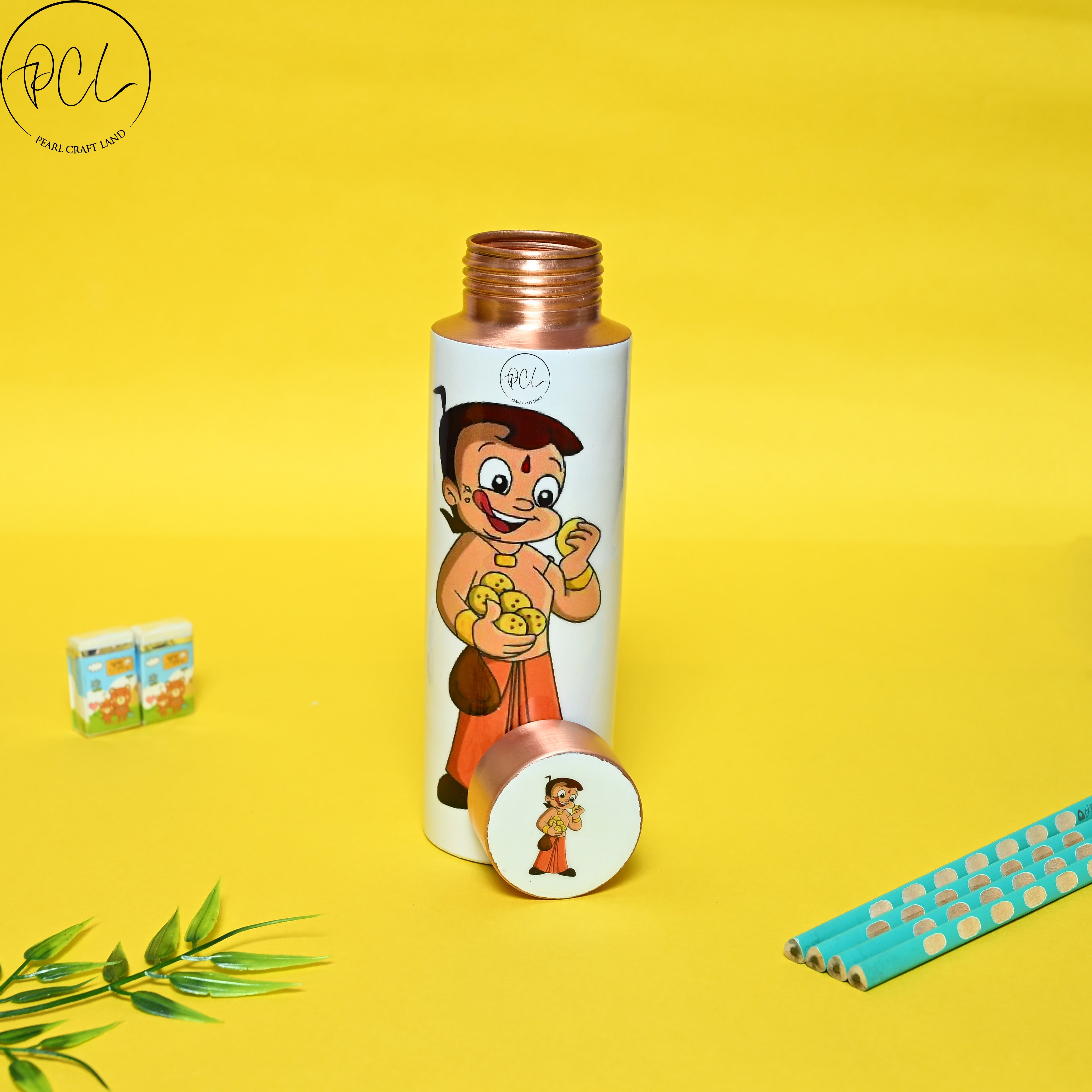 Copper Chota Bheem Kids Cartoon Water Bottle 400 ml