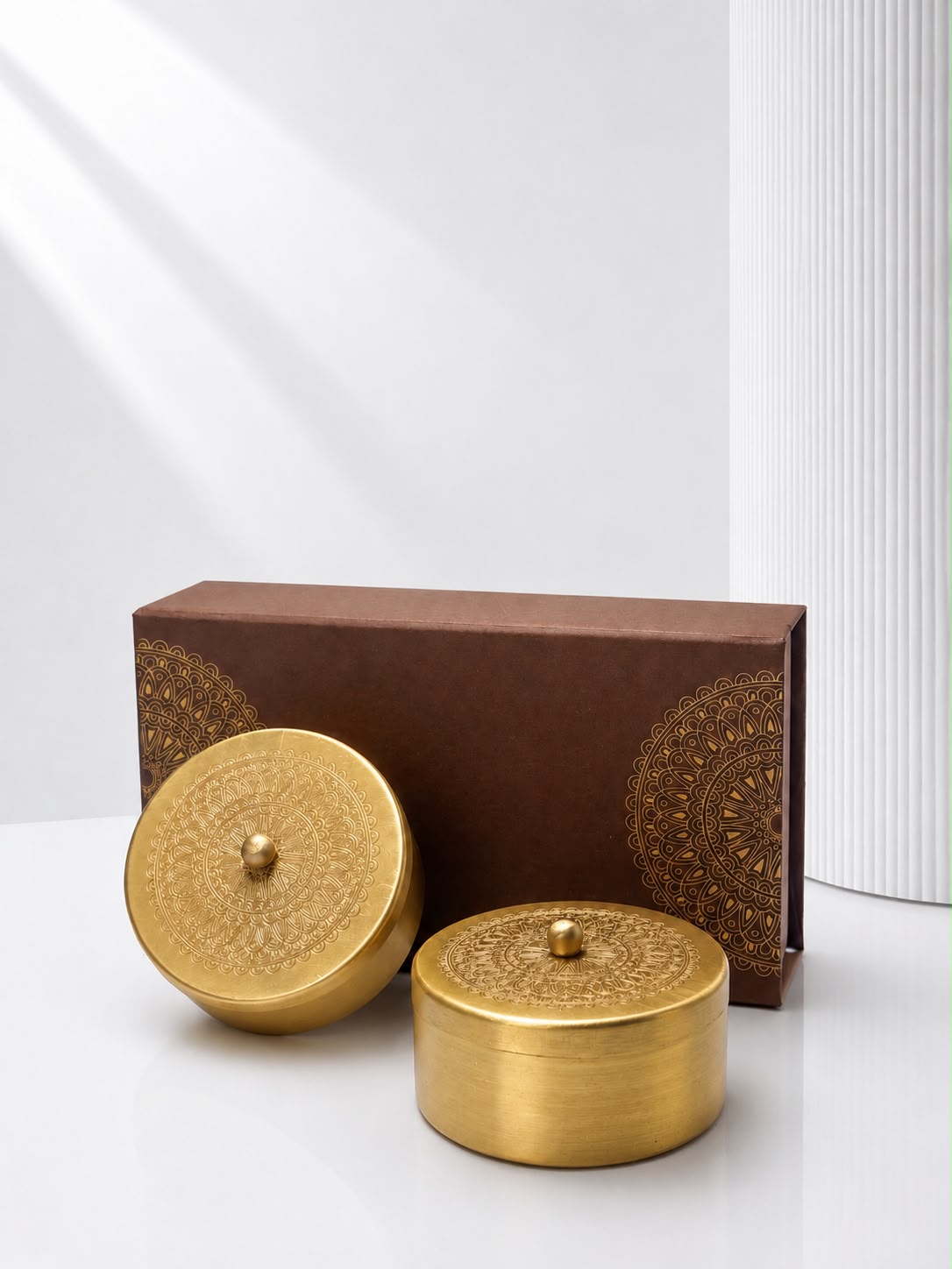Handcrafted Brass Dry Fruits Box Set with Lid | Premium Box