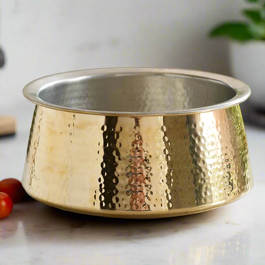 High Quality Biryani Handi With Lid / Brass Serving Pot - Large
