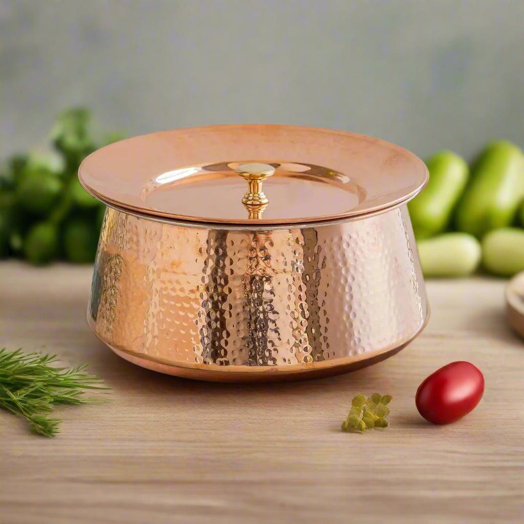100% Pure Copper Biryani Handi With Lid - Small