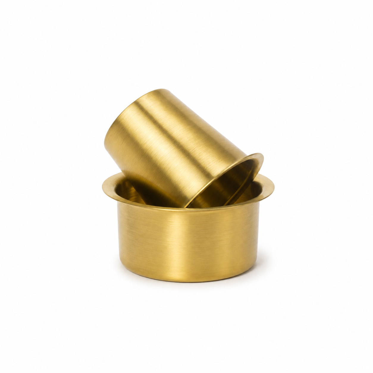 Handcrafted Brass Plain Dabra Set | Premium Plain Brass Tumbler & Bowl