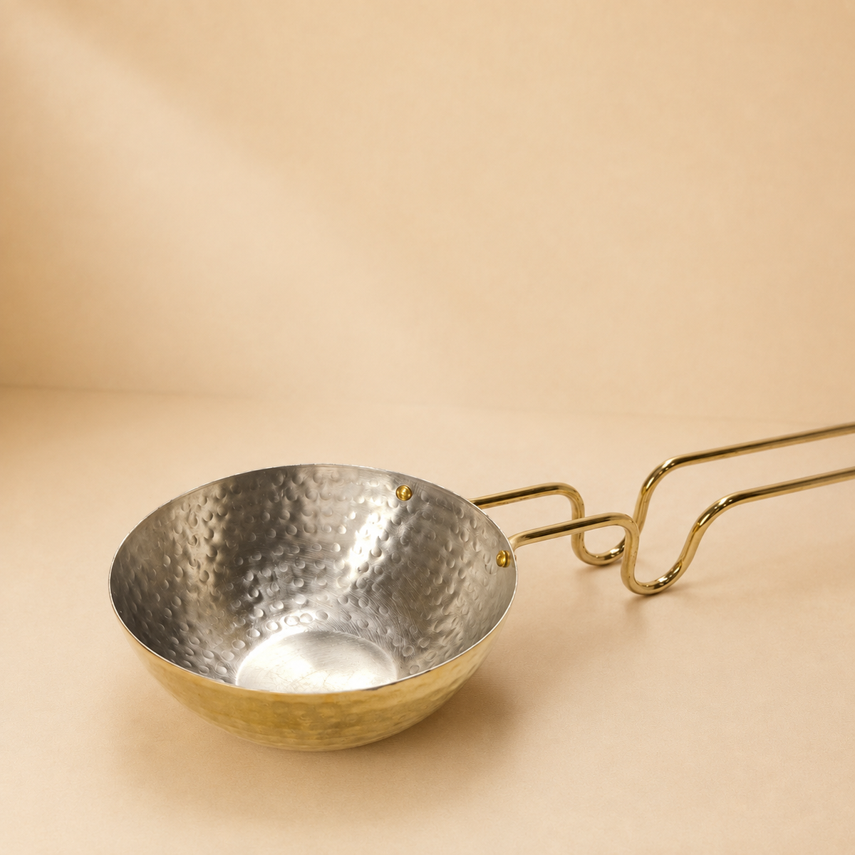 Handcrafted Premium Brass Hammered Tadka Pan