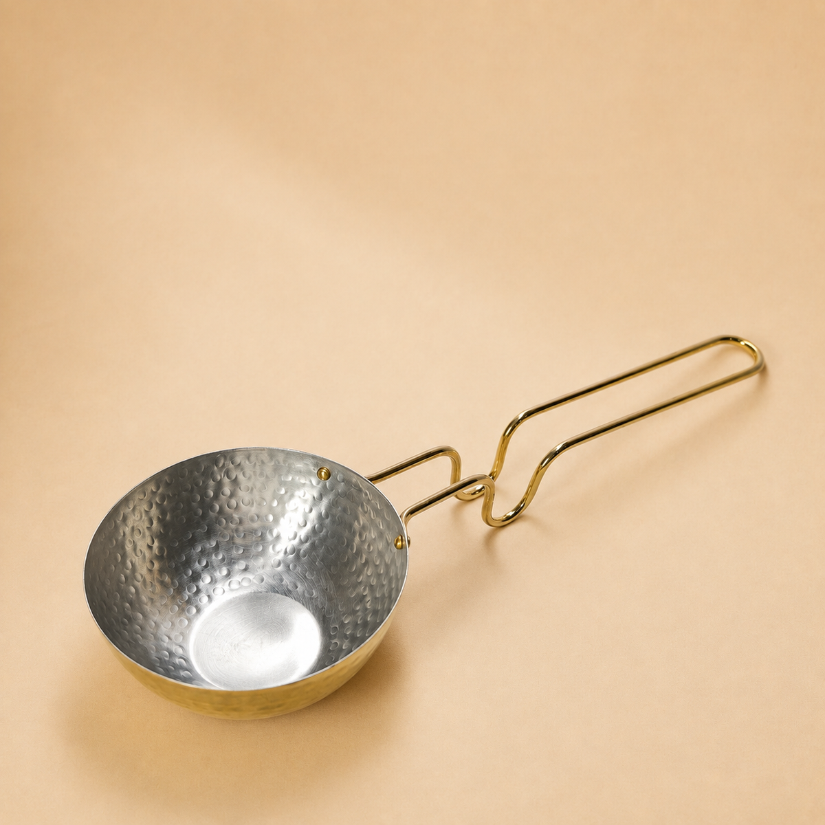 Handcrafted Premium Brass Hammered Tadka Pan