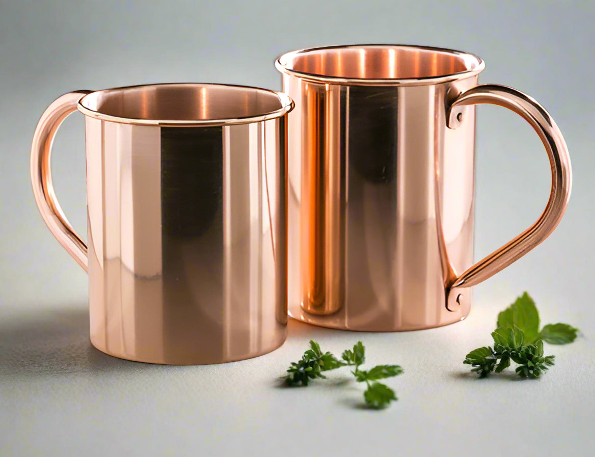 Set of 2 Pcs High Quality Pure Copper Beer Mug, Mosco Mule Mug Capacity 14 Oz